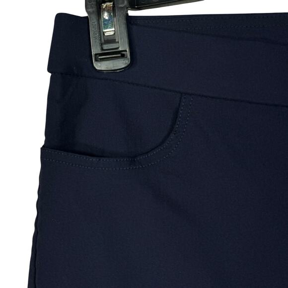 Alfred Dunner Petite SZ 16P Allure Capris Stretch Pull-On Flat Front Pocket Navy - Picture 2 of 6
